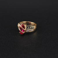 Anillo de clase de oro de 14 quilates con piedra de nacimiento - 2026