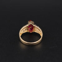 Anillo de clase de oro de 14 quilates con piedra de nacimiento - 2026