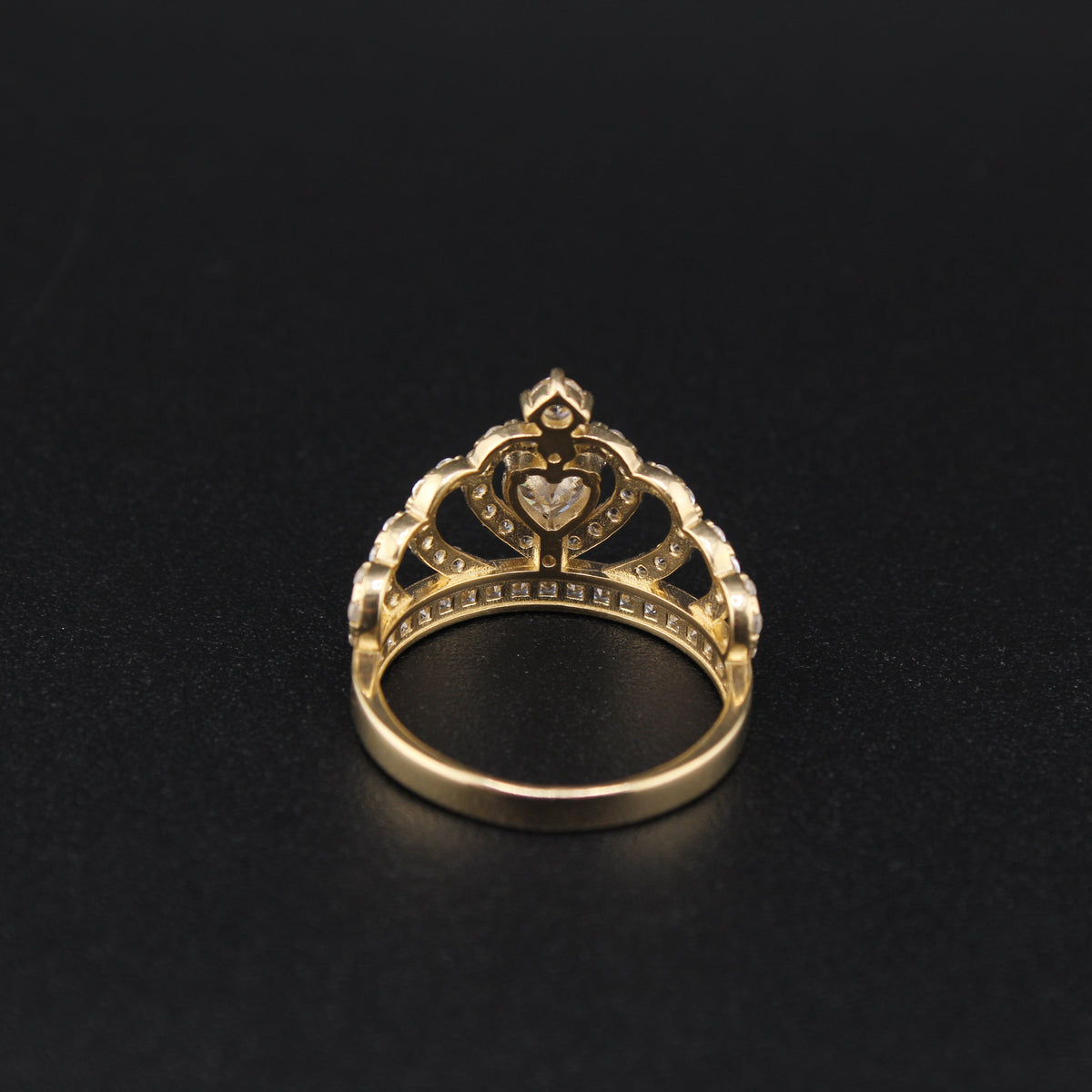 Real 14K Gold Quinceañera Crown Ring