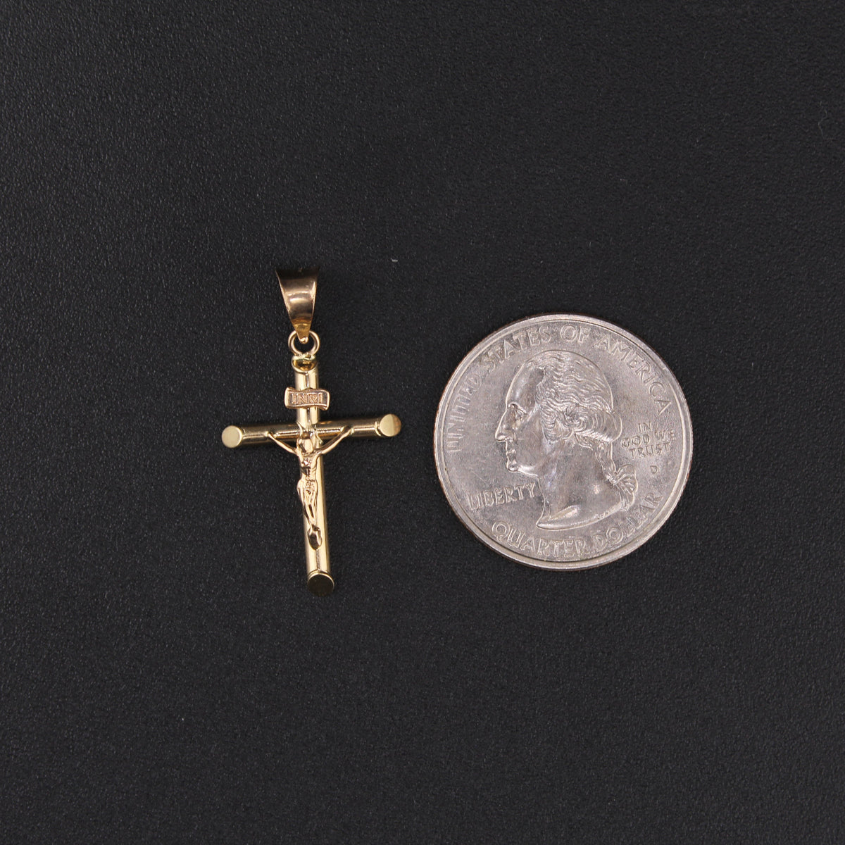Real 14K Gold Crucifix Cross Pendant