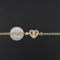 10K Gold Heart Mom Bracelet