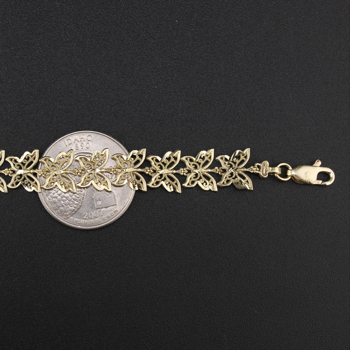 10K Gold Nugget Bracelet Butterfly