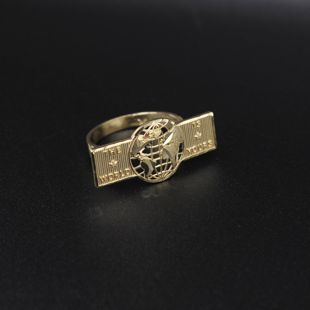 10K Gold World is Yours Ring - Rectangle