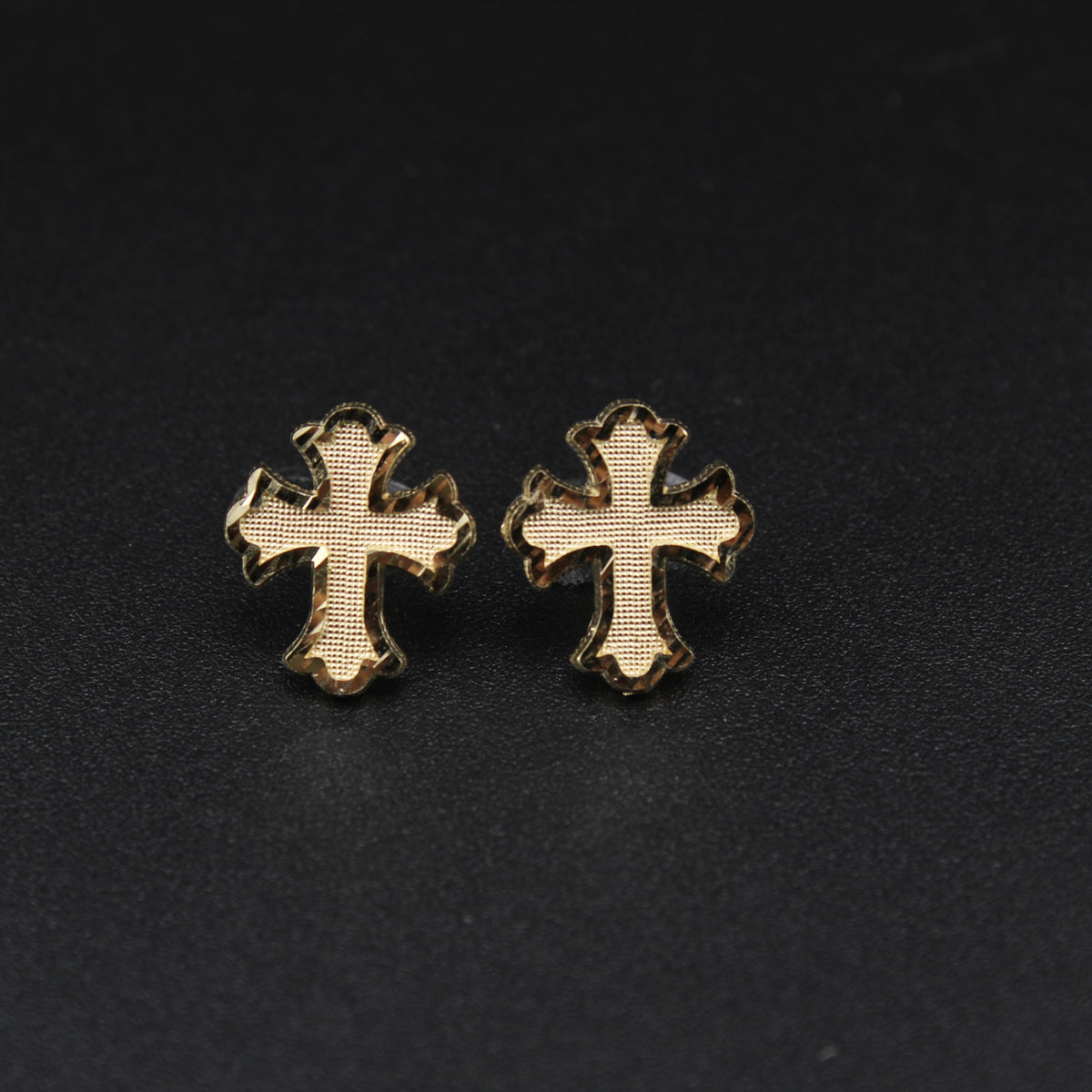 10K Gold Cross Earrings
