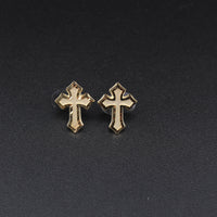 10K Gold Cross Studs