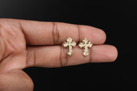 10K Gold Cross Studs