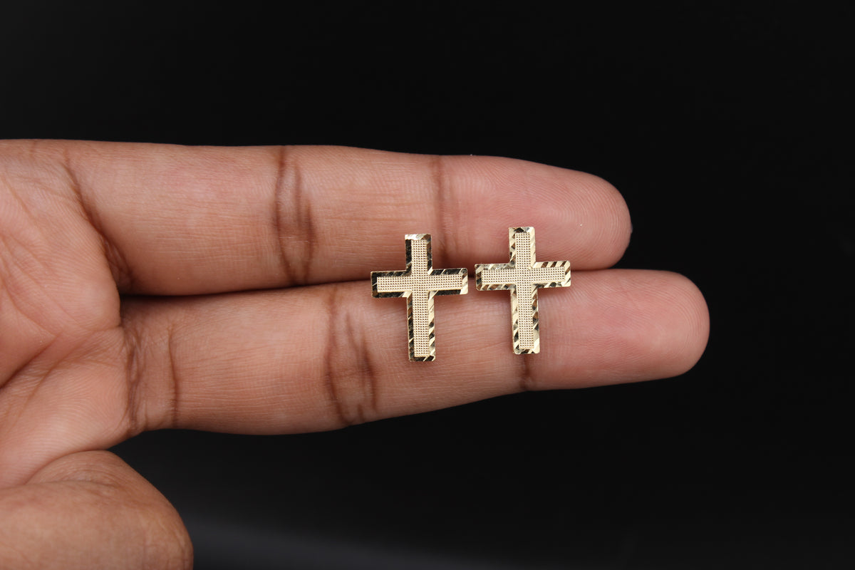 10K Cross Earrings