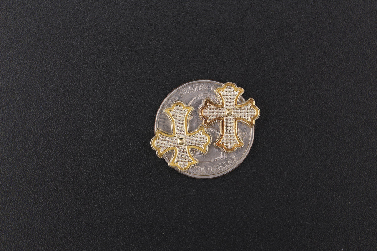 10K Gold Cross Earrings