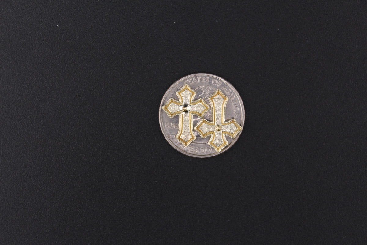 10K Gold Cross Studs