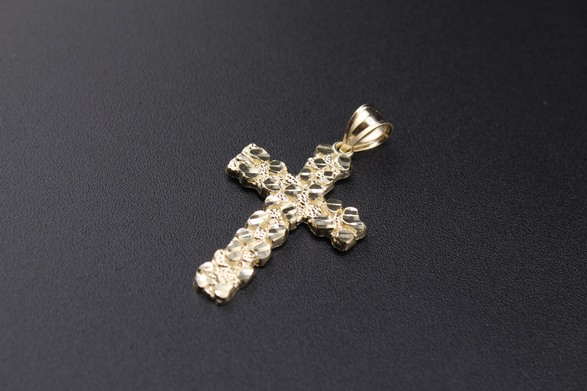 10K Gold Nugget Cross