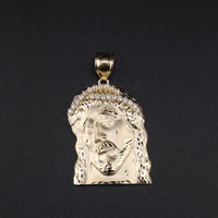 10K Gold Jesus Face Pendants