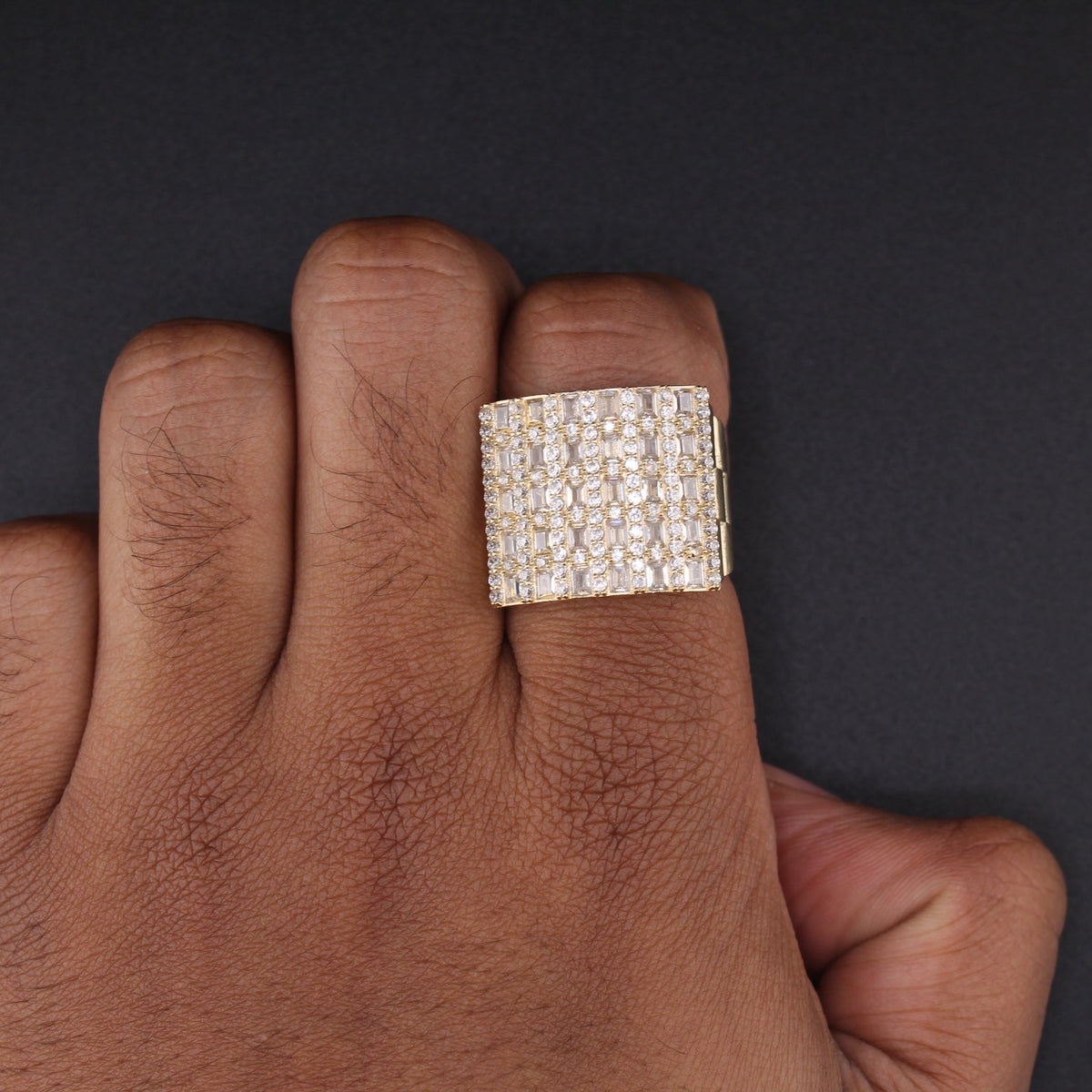 10K Gold Mens Statement Ring