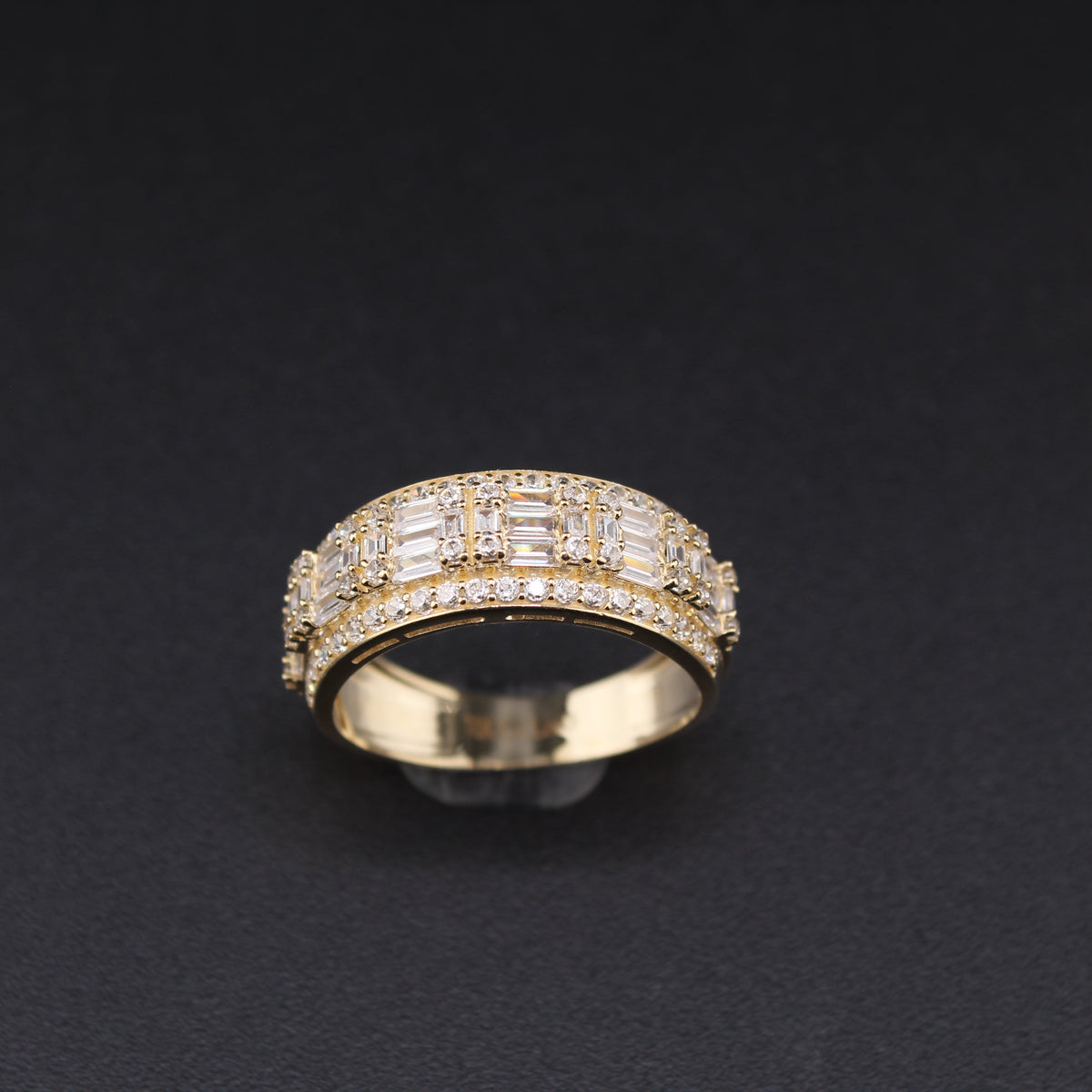 10K Gold Mens Band CZ