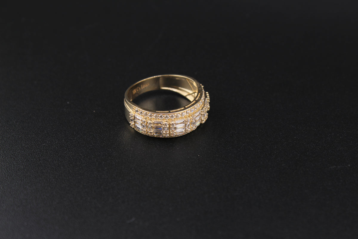 10K Gold Mens Band CZ