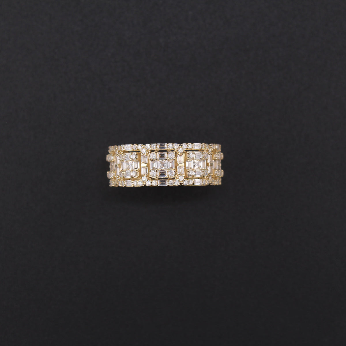10K Gold Mens Band CZ