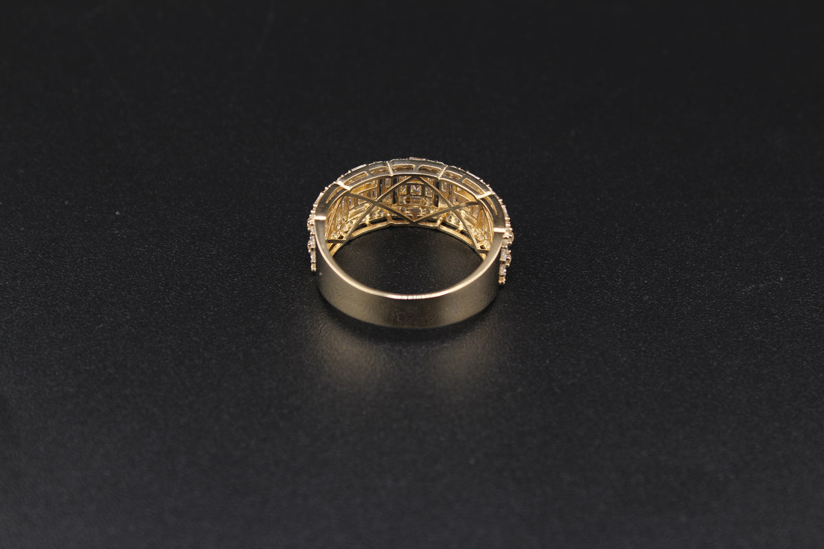 10K Gold Mens Band CZ
