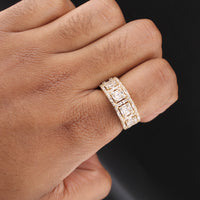 10K Gold Mens Band CZ