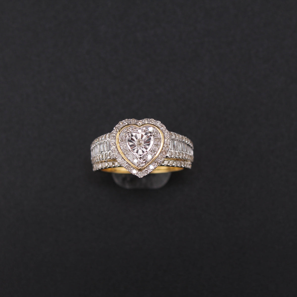 10K Diamond Heart Ring Set