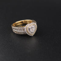 10K Diamond Heart Ring Set