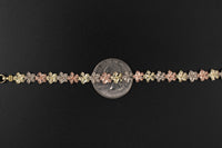 10K Gold TriColor Flower Hibiscus Bracelet