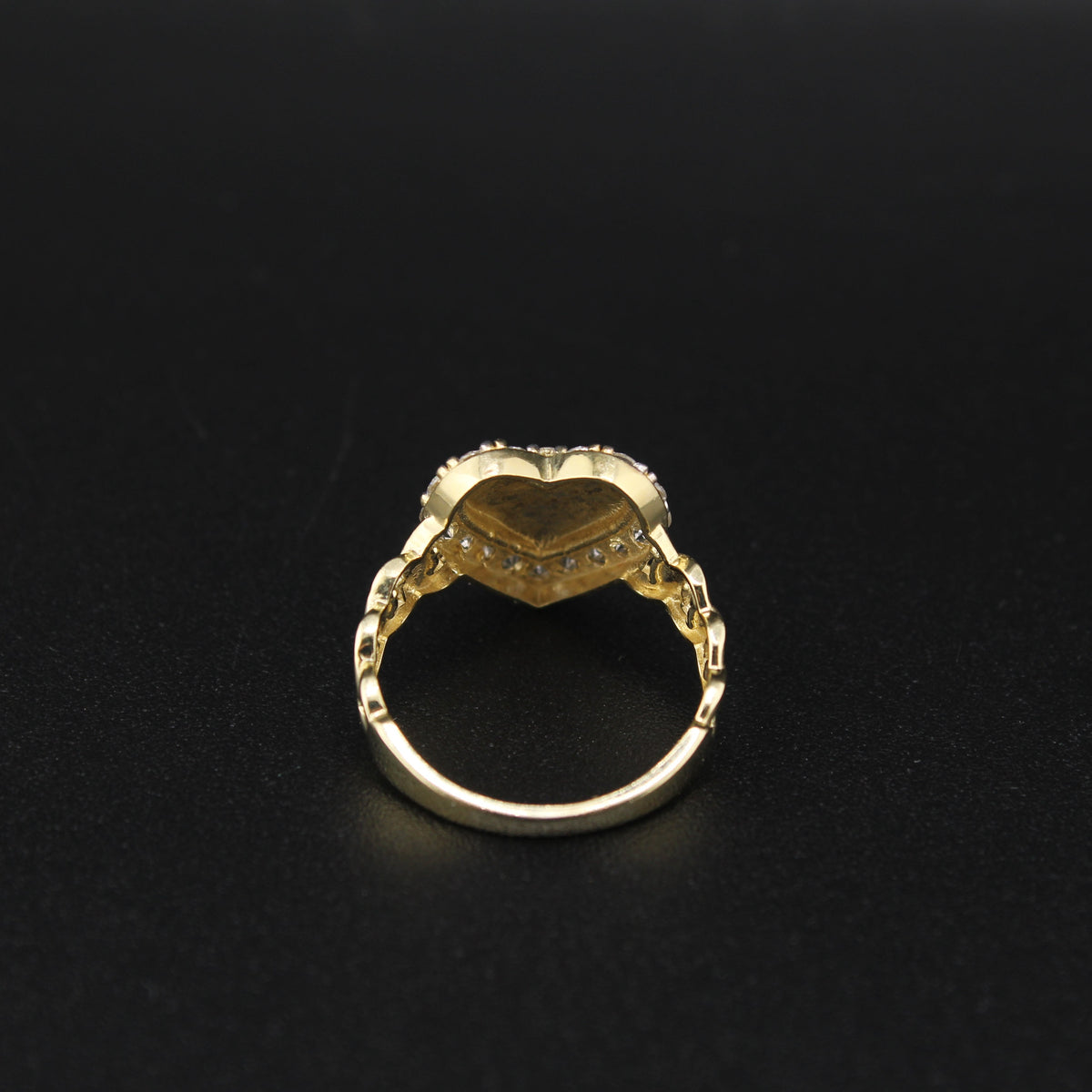 10K Heart Cuban Women's Ring