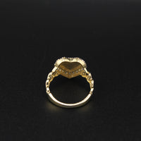 10K Heart Cuban Women's Ring