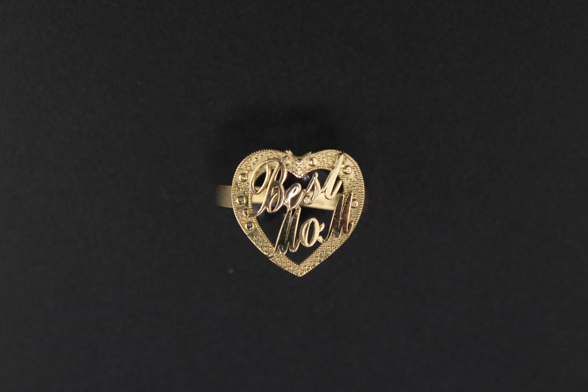 10K Gold Best Mom Ring