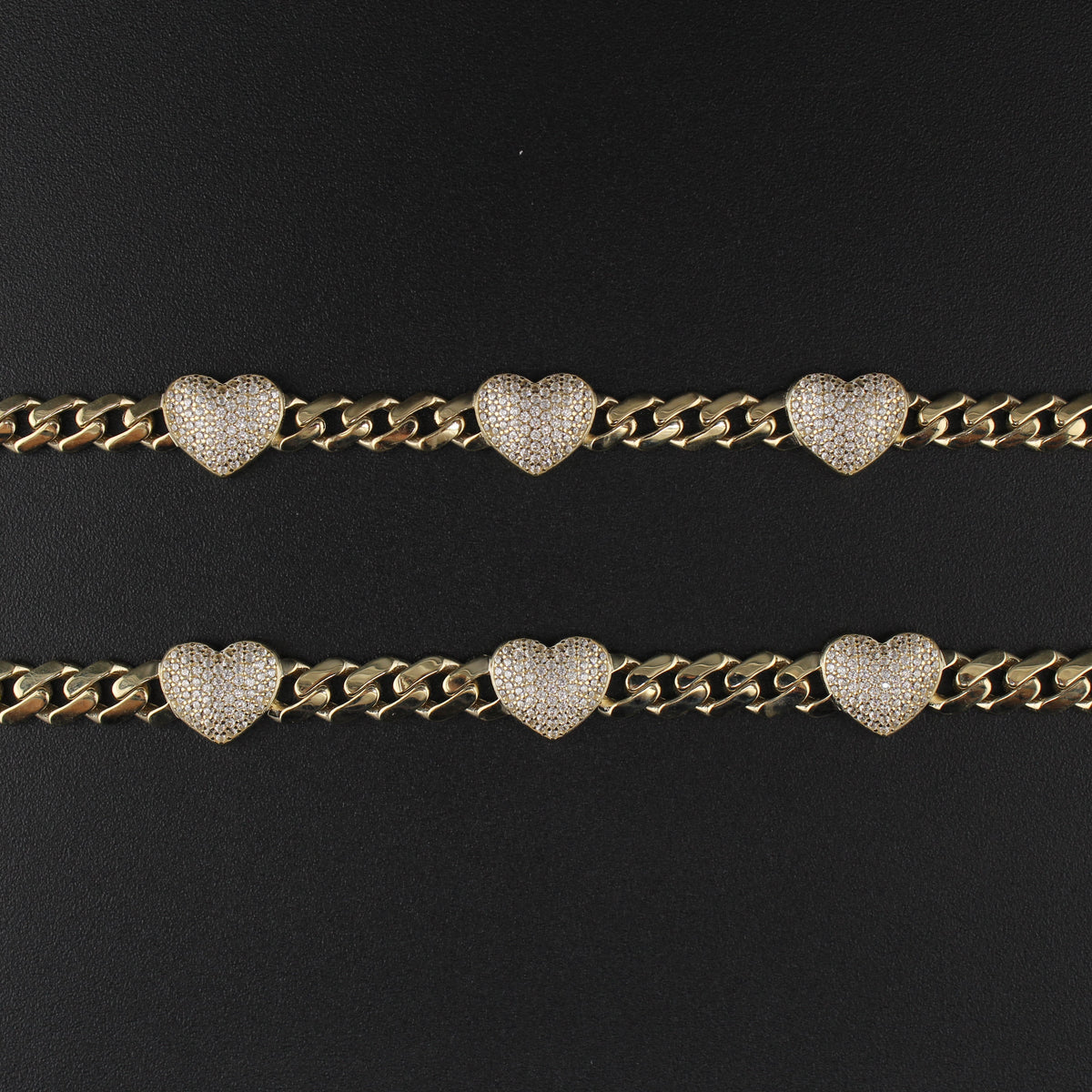 10KT Cuban Link Chain with Heart