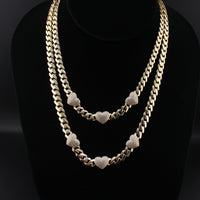 10KT Cuban Link Chain with Heart