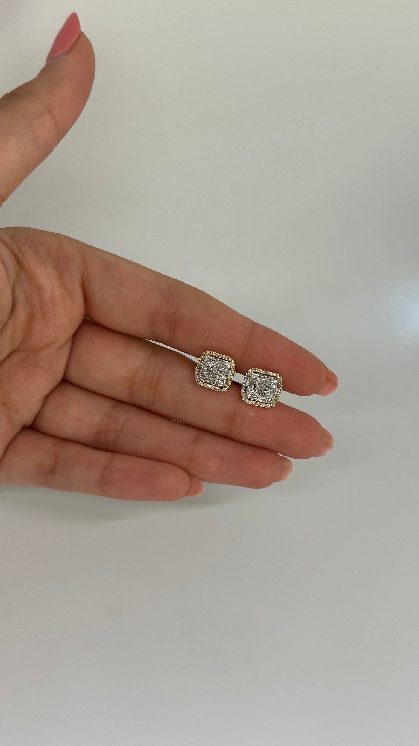 10K Diamond Square Studs