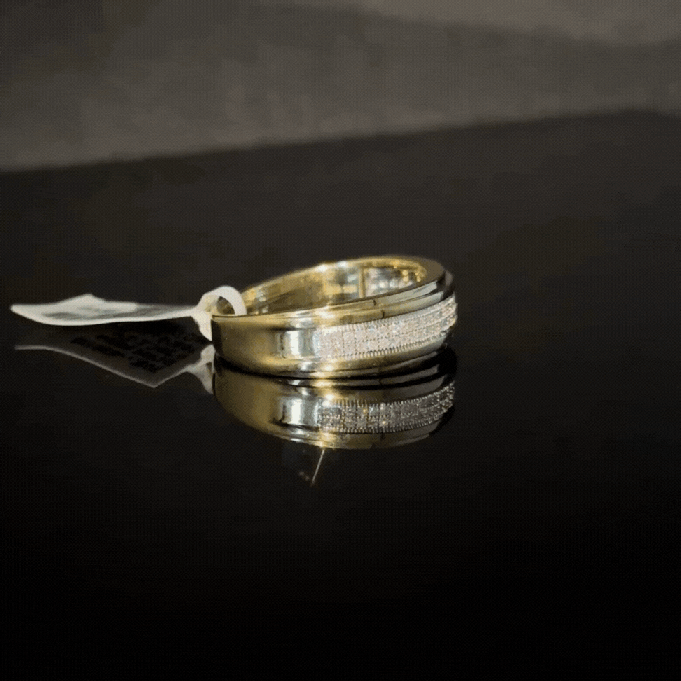 Real 10K Gold Diamond Men's Band