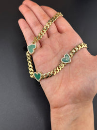 10K Gold Green Heart Necklace