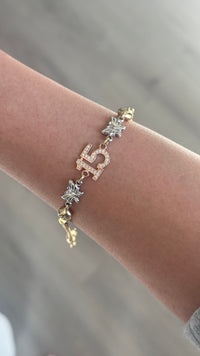 Pulsera de Quinceañera de Oro Real de 10K