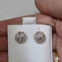Pendientes de oro de 10K con diamantes auténticos