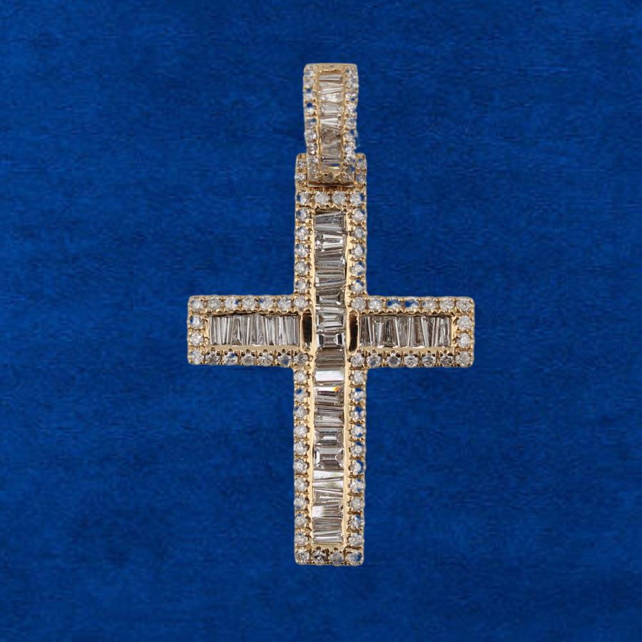 14K Diamond Cross