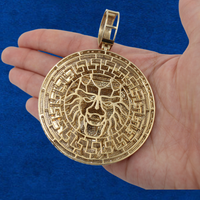 Real 10K Gold Diamond Large Lion Charm