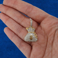 Real 10K Gold Diamond Money Bag