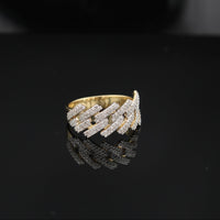 Anillo de oro de 10K auténtico con diamante para hombre