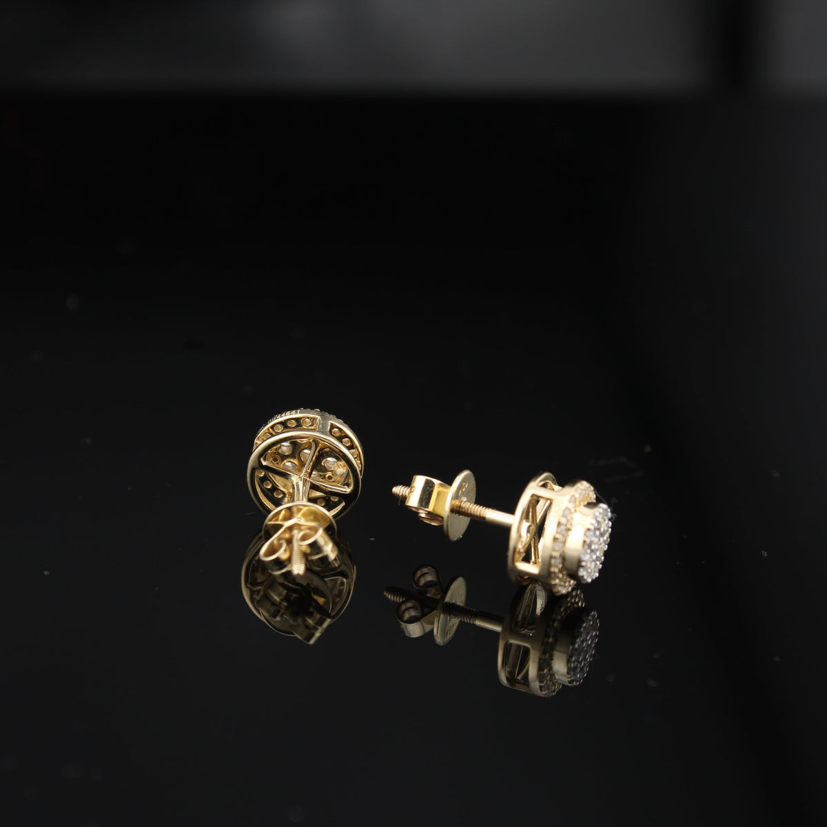 Real 10K Gold Diamond Earrings