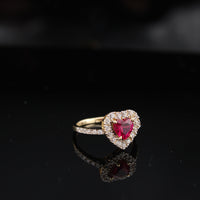 Anillo de Corazón de Oro de 14K Real