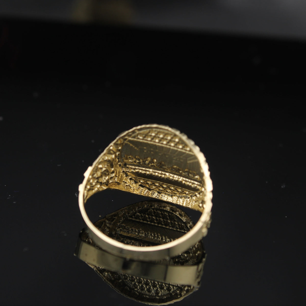 Anillo de oro de 10K auténtico de la "Última Cena"