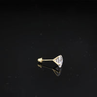 Aretes de oro de 14 quilates con circonita cúbica en forma de corazón