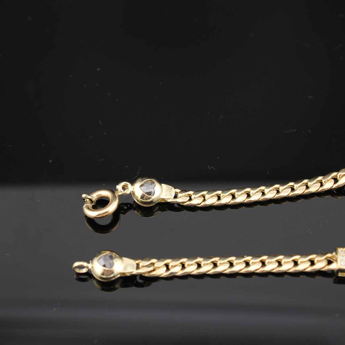 Pulsera de quinceañera de oro de 10K real