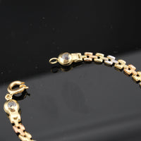 Pulsera de corazón de oro rosa de 10K real