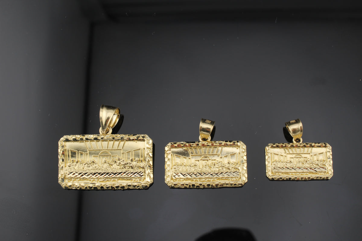 Real 10K Yellow Gold Last Supper Pendant (small/medium/large)