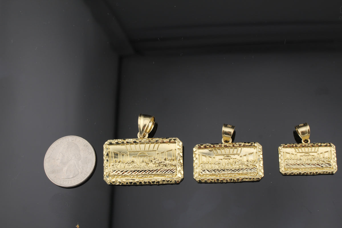 Real 10K Yellow Gold Last Supper Pendant (small/medium/large)