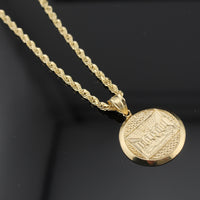 Real 10K Gold 2.5mm Last Supper Pendant with rope chain