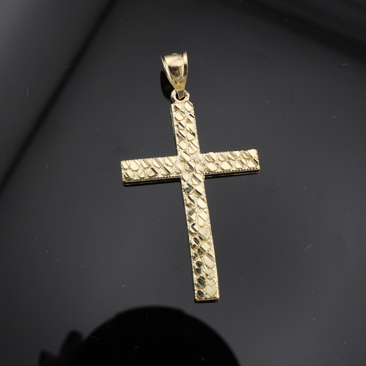 Real 10K Gold Nugget style cross pendant