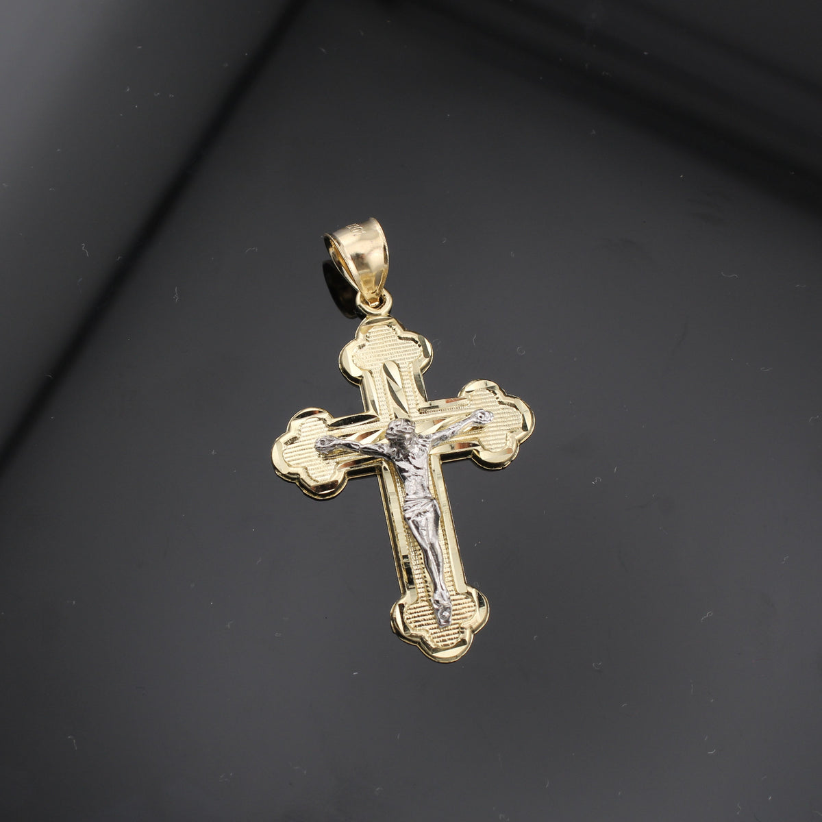Real 10K Gold Cross with jesus Crucifix pendant
