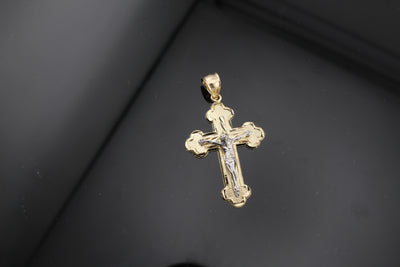 10k Gold Cross with jesus Crucifix pendant